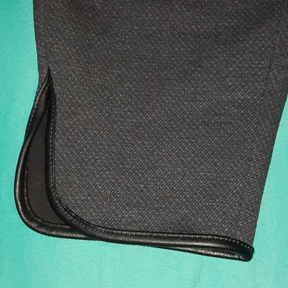 TAHARI  BLACK  PULL ON PANTS, FAUX LEATHER PIPING, SMALL PETITE - Picture 6 of 10